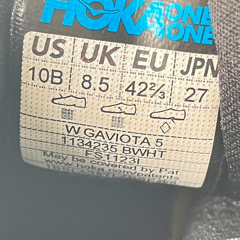 HOKA Gaviota 5 Black White Stability Running Shoes 1134235-BWHT Womens Size 10B - Picture 7 of 8